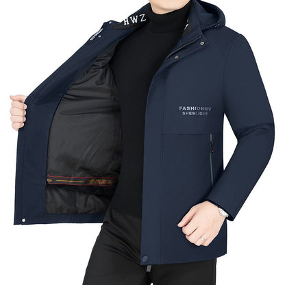 Wasserdichte Herrenjacke Atmungsaktiv mit Kapuze Outdoor