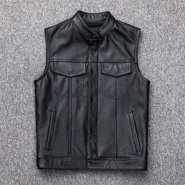 Lederweste Herren Premium Ledermantel Elegant