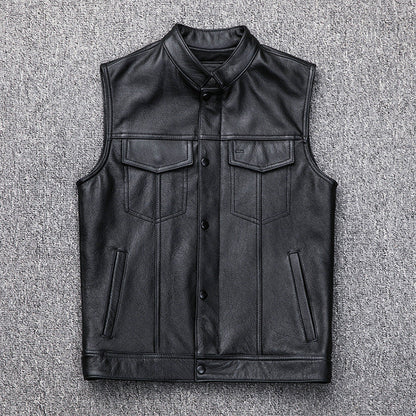Lederweste Herren Premium Ledermantel Elegant