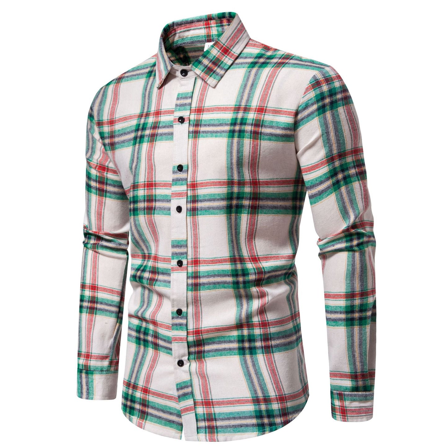 Herren Flanellhemd Karomuster Modern Schwarz