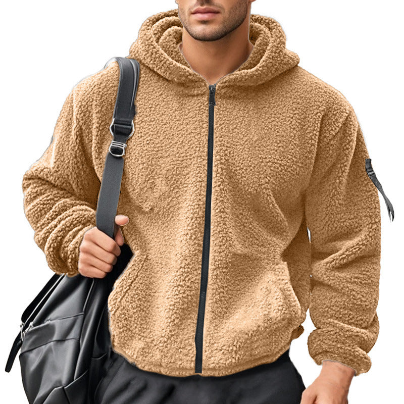 Herren Fleece Hoodie Weich Kapuze Reißverschluss Warm - BerlinGlamour