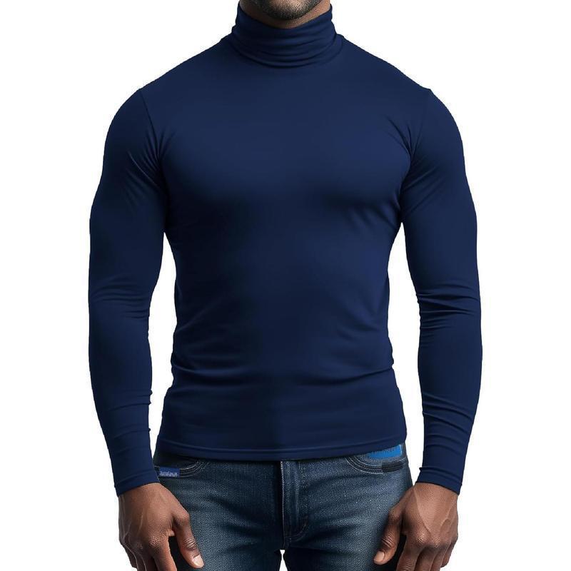 Herren T-Shirt Rollkragen Weich atmungsaktiv Sportlich