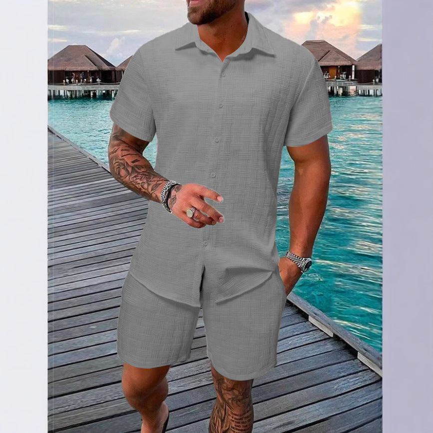 Herren Strandbekleidung Set Kurzarm Sommer Modern
