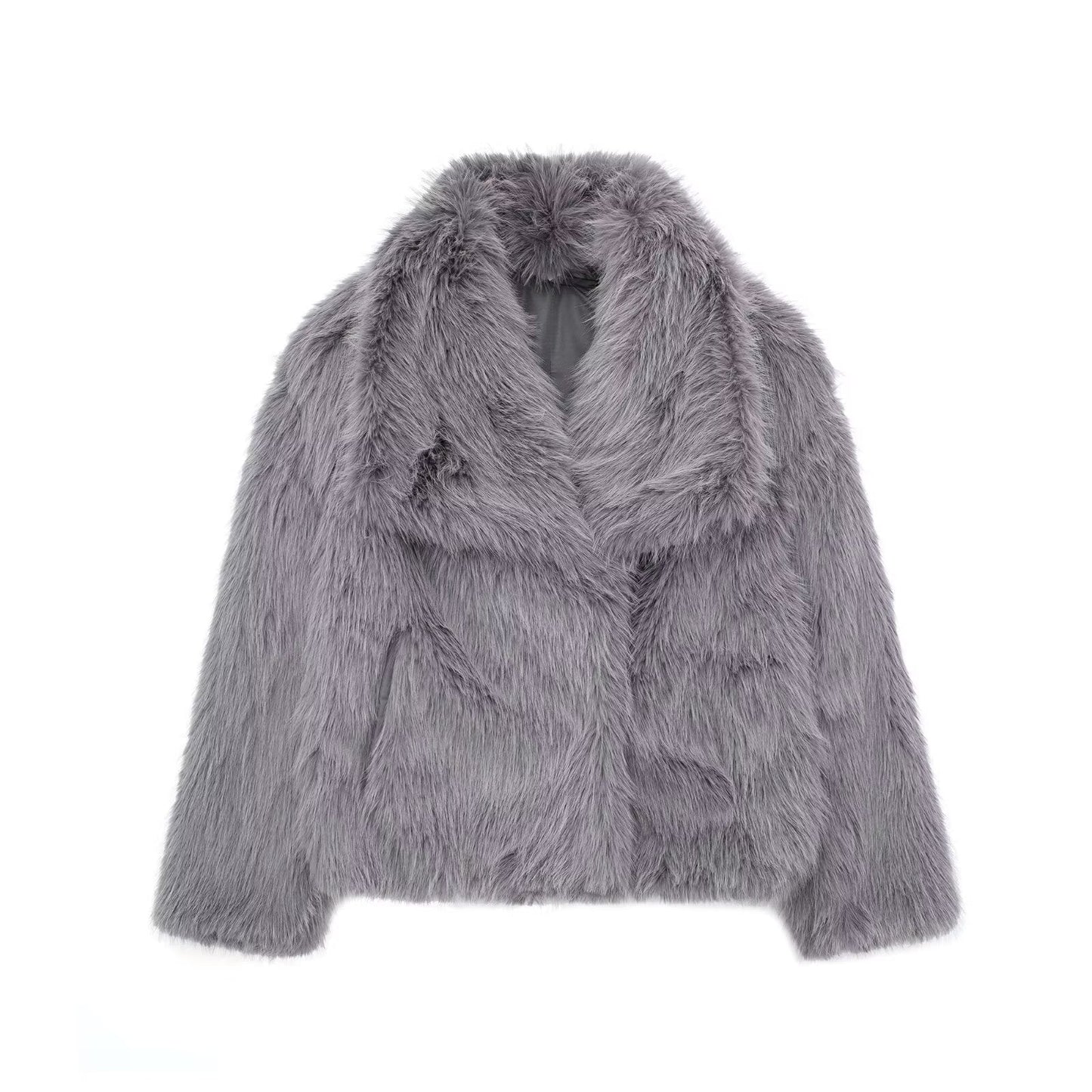 Kunstfelljacke Damen Luxus Warm Elegant