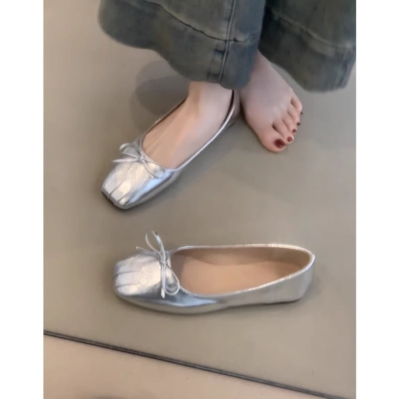 Damen Ballerinas Komfortabel Plissee Design Elegante Schuhe