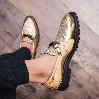 Damen Mokassins Glitzernde Schuhe Elegant Modern