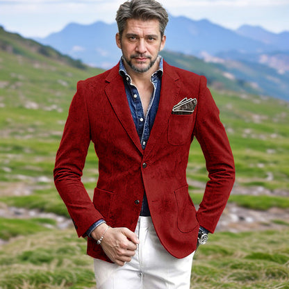 Herren Blazer Samt Elegant Modern Schnitt