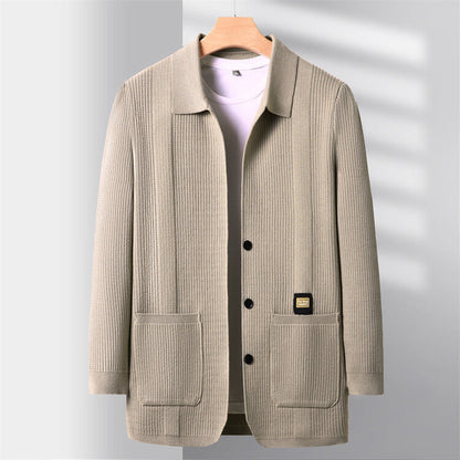 Herren Strickjacke Lässig Modern Grau