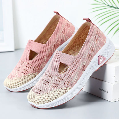 Damen Sneaker Slip-On Atmungsaktiv Bequem Sportlich