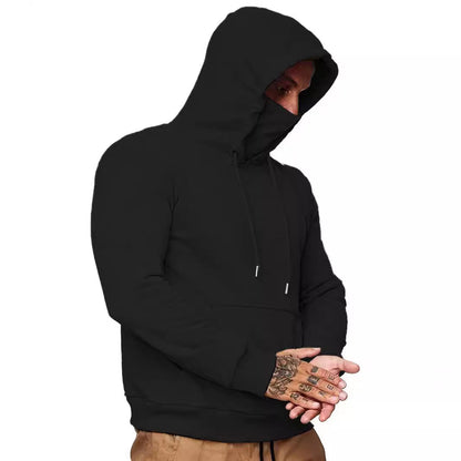 Herren Kapuzenpullover Gesichtsschutz Multifunktionsjacke Warm
