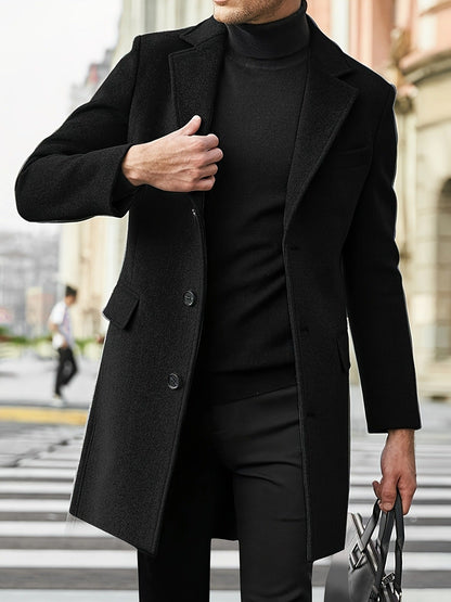 Herren Wollmantel Warm Modern Schlank
