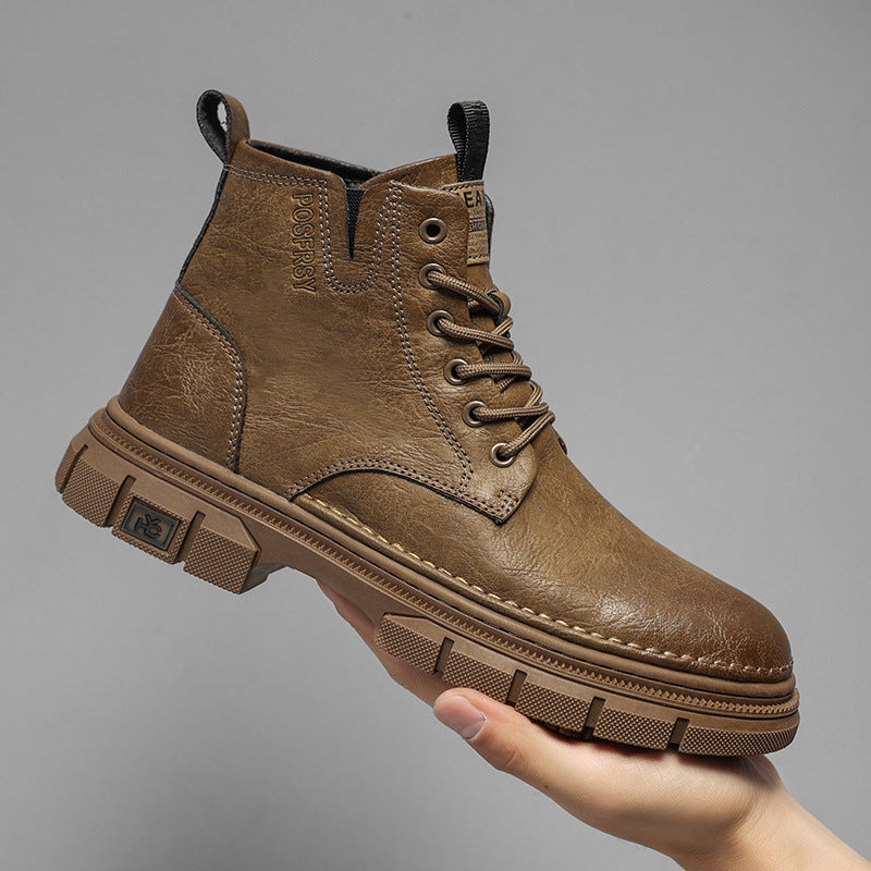 Damen Lederstiefeletten Robust Rutschfest Moderne Schuhe