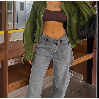 Bequeme Damen Jeans Weite Passform Lässig