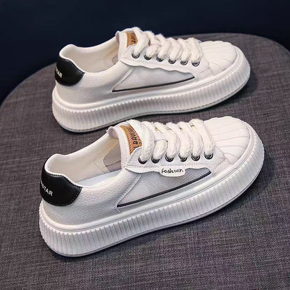 Damen Sneaker Plateau Atmungsaktiv Sportlich Schwarz