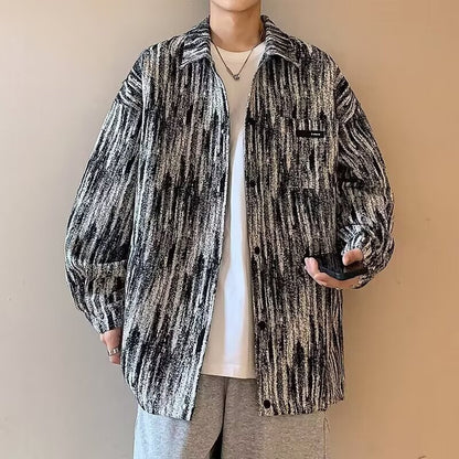 Herren Hemdjacke Modern Strukturiert Trendig