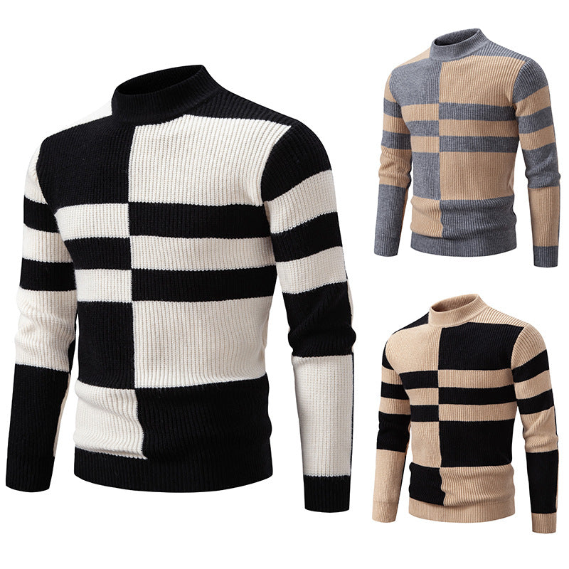 Herren Rollkragenpullover Strukturiert Modern Grau - BerlinGlamour