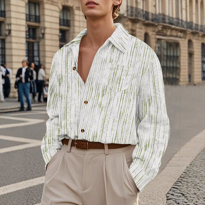 Herren Langarmhemd Strukturiert Modern Berlin Style