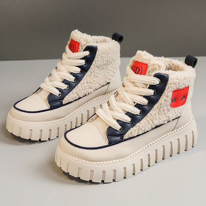 Damen High-Top Sneaker Winter Warm Kuschelig Mode