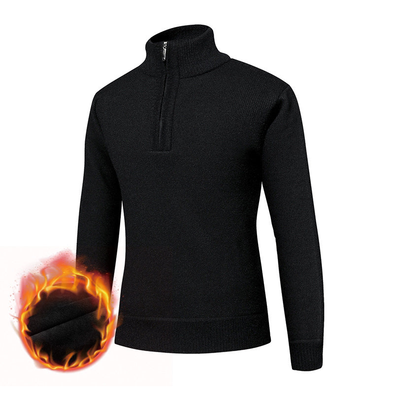 Herren Rollkragenpullover Kuschelig Warm Reißverschluss