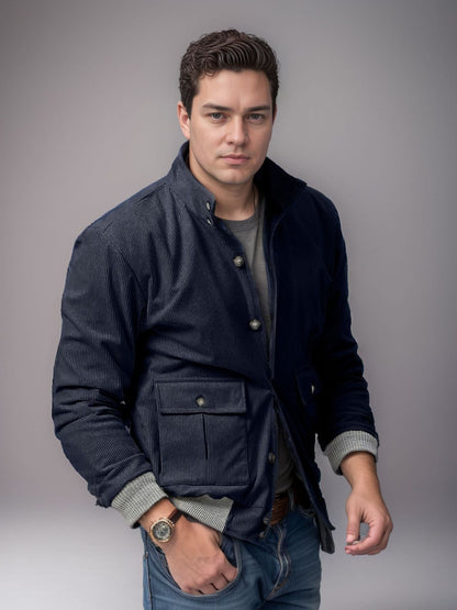 Herren Cordjacke Sportlich Praktisch Modern