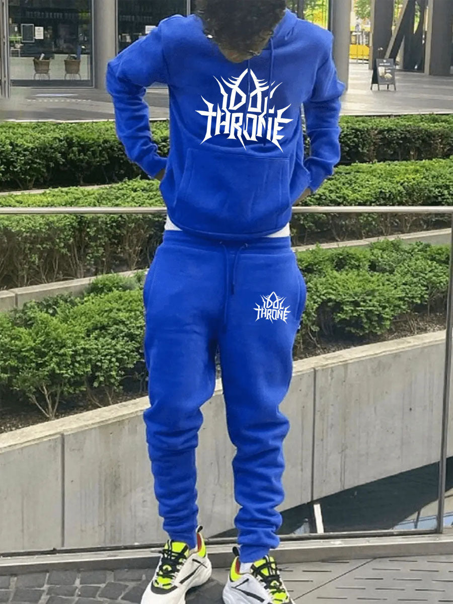 Herren Hoodie Jogginghose Set Logodesign Streetwear Style