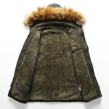 Herren Winterjacke Warm Isoliert Fleece Kapuze