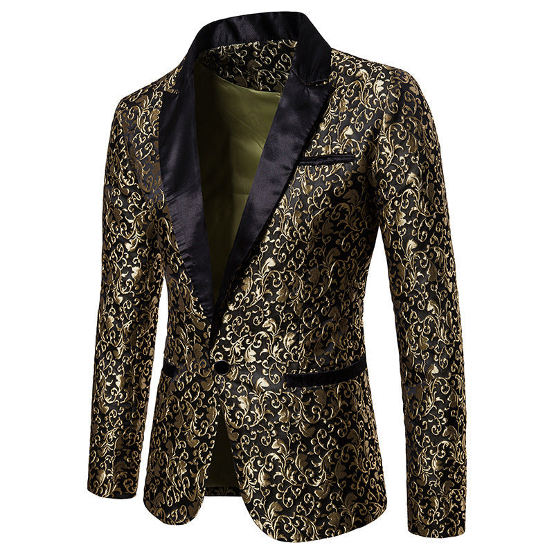 Herren Blazer mit Pailletten und Floralmuster Elegant