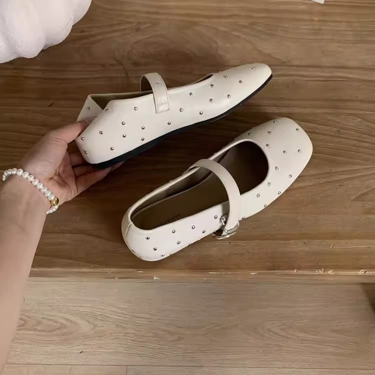 Damen Ballerinas Elegante Strassstein Schuhe Heidi Mode