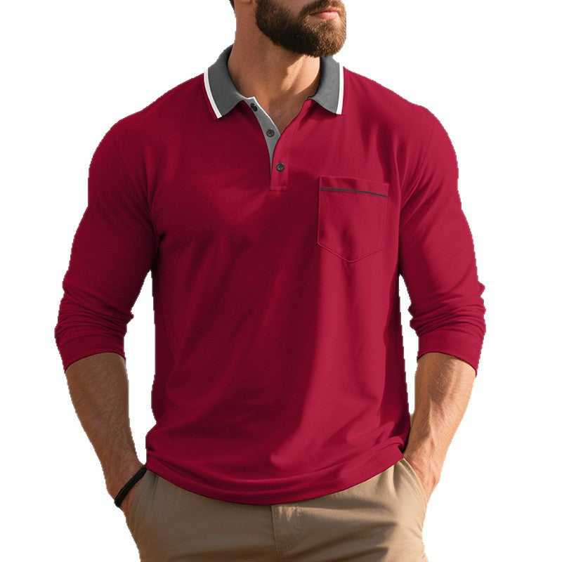 Herren Polo-Shirt Langarm Atmungsaktiv Modern