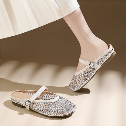 Damen Mokassins Elegante Schuhe mit Glitzersteinen