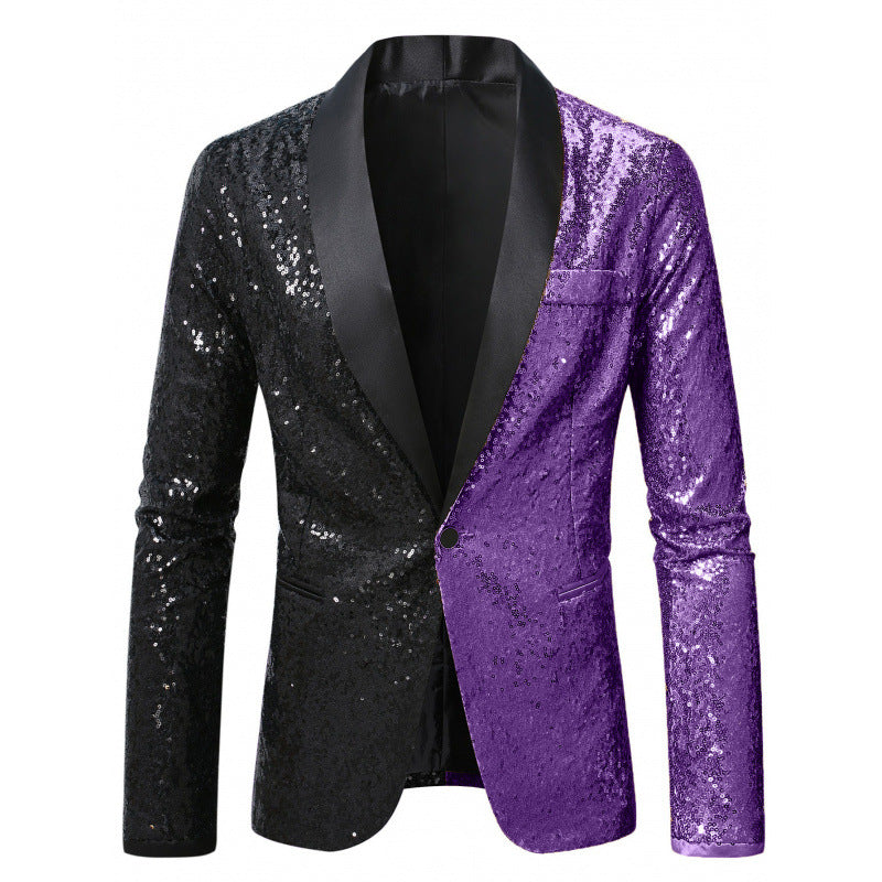 Glamour Blazer Herren Pailletten Anzug Jackett Elegant