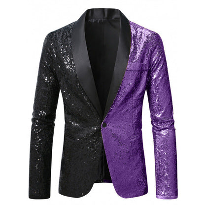 Glamour Blazer Herren Pailletten Anzug Jackett Elegant
