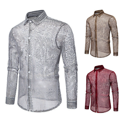 Herren Hemd Mesh atmungsaktiv Modern Designer - BerlinGlamour