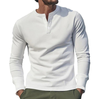 Herren Langarmshirt Henley T-Shirt Modern Berlin