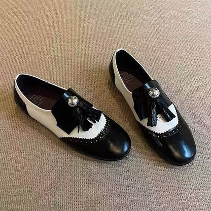 Damen Mokassins Edel Dekorativ Quasten Schuhe