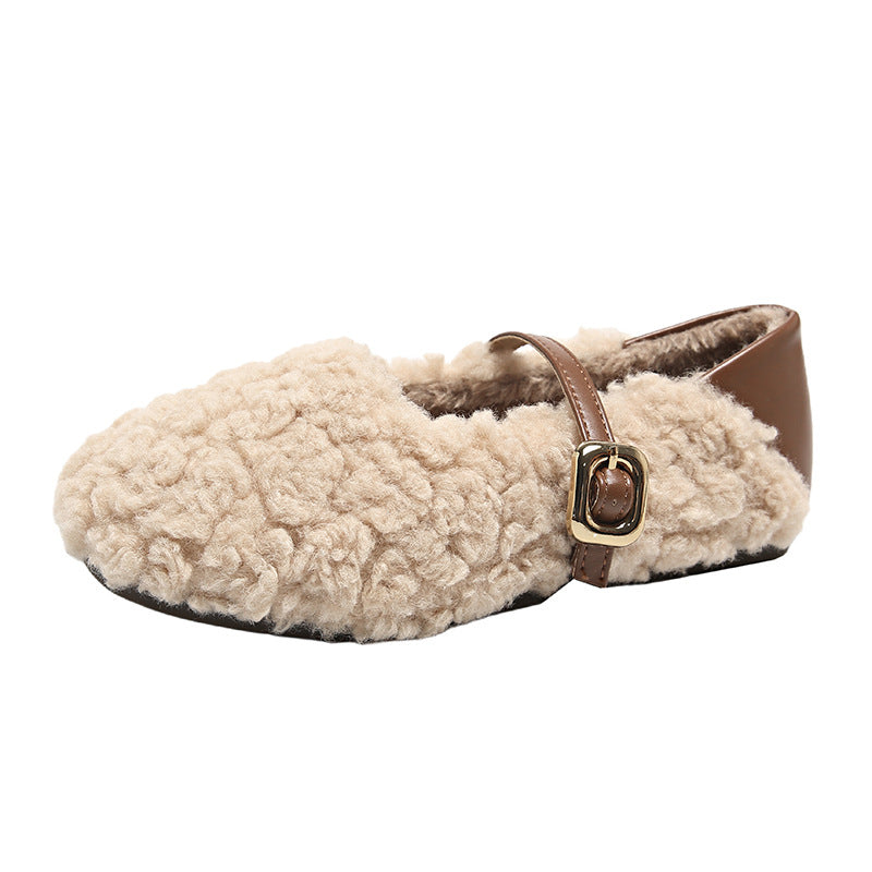 Damen Hausschuhe Fleece Warm mit Riemen Modern Frauen - BerlinGlamour
