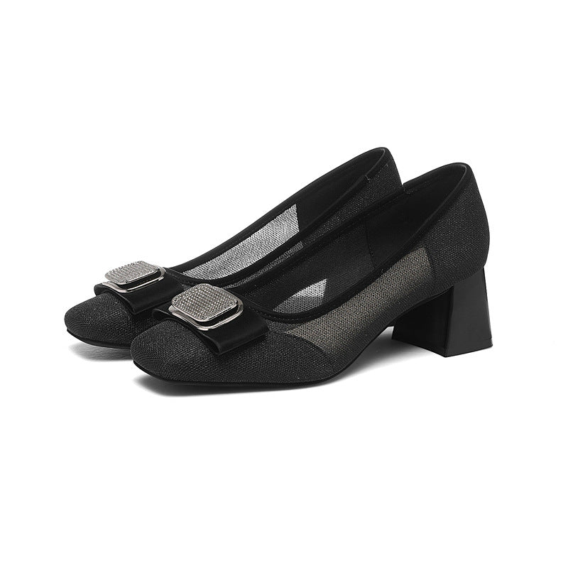 Elegante Damen Ballerinas mit Schmuckdetail Schwarz