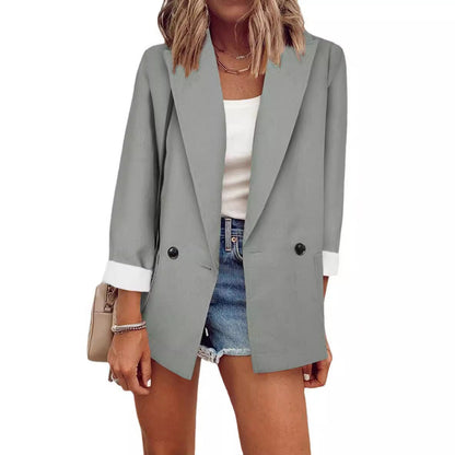 Damen Blazer Oversized Elegant Schlicht Modern