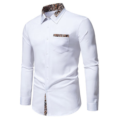 Herren Langarmhemd Modern Paisley Muster Eleganz