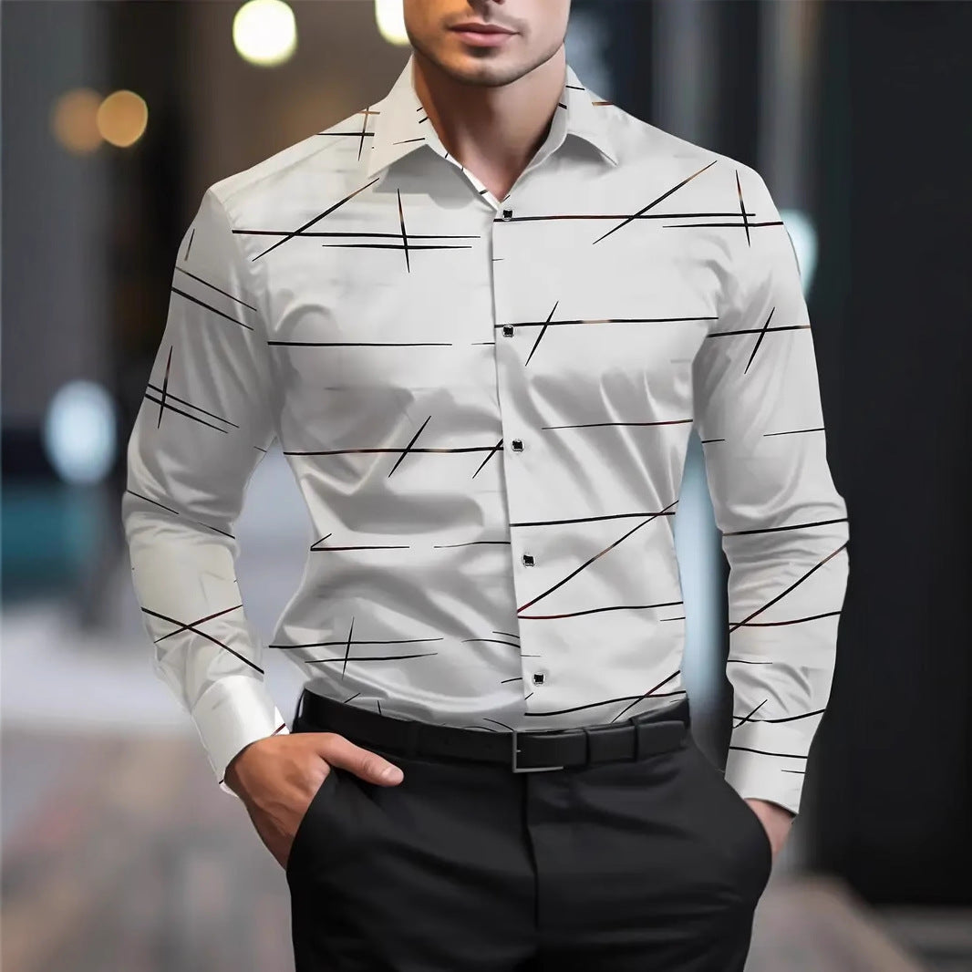 Herren Hemd Slim Fit mit Streifenmuster Modern