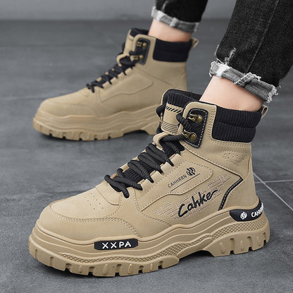 Damen Stiefel High-Top Boots Robust Wasserdicht Mit Gepolsterter Knöchelpartie