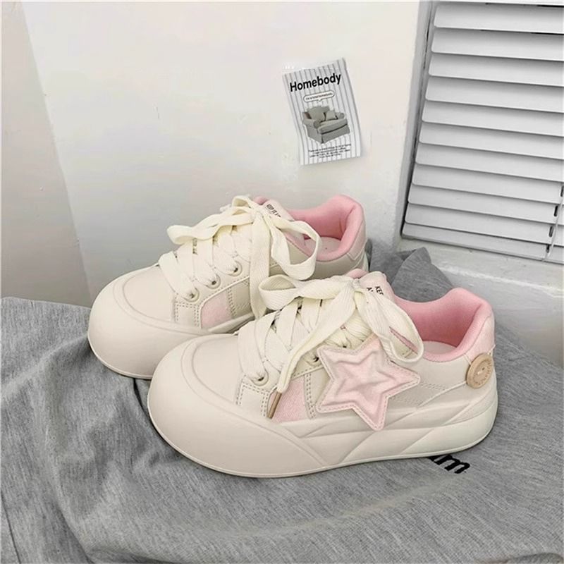 Damen Sneaker Sterne Dekoration Modisch Bequem