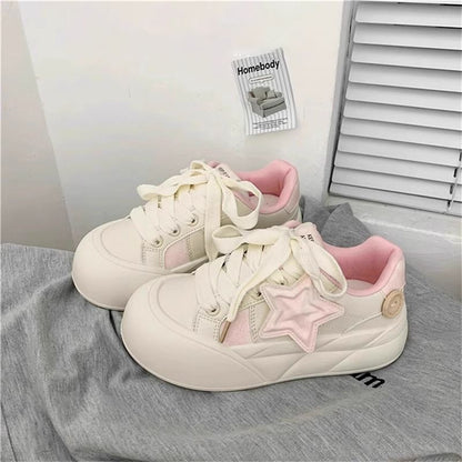 Damen Sneaker Sterne Dekoration Modisch Bequem