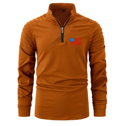 Herren Sportoberteil Reißverschluss Funktionsshirt Modern