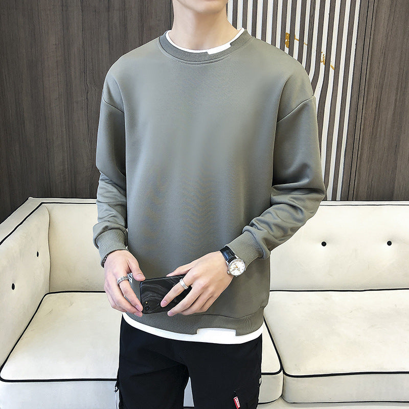 Herren Sweatshirt Lässig Mit Kontrast Saum Modern