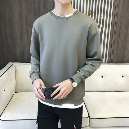 Herren Sweatshirt Lässig Mit Kontrast Saum Modern