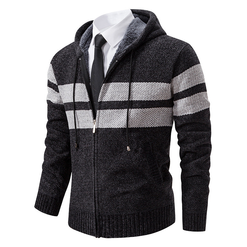 Herren Kapuzenpullover Modern Fleece Innenführung Reißverschluss