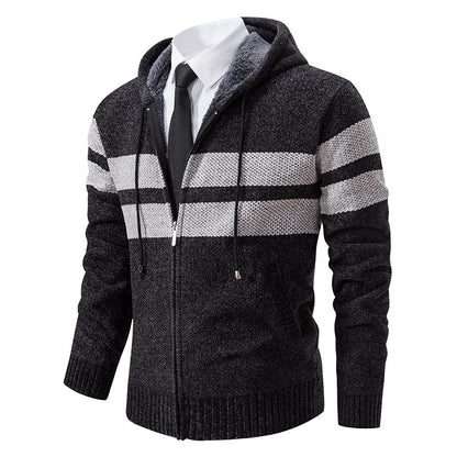 Herren Kapuzenpullover Modern Fleece Innenführung Reißverschluss