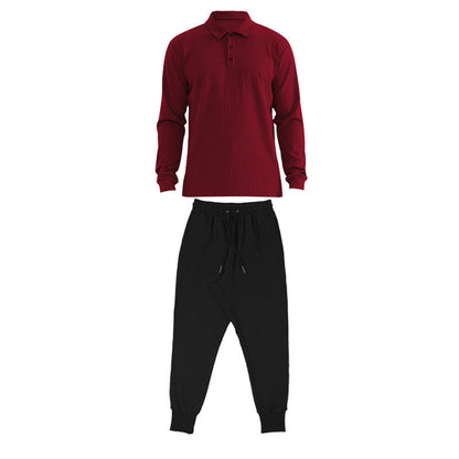 Herren Sportset Langarm Polo Jogginghose Komfort Set