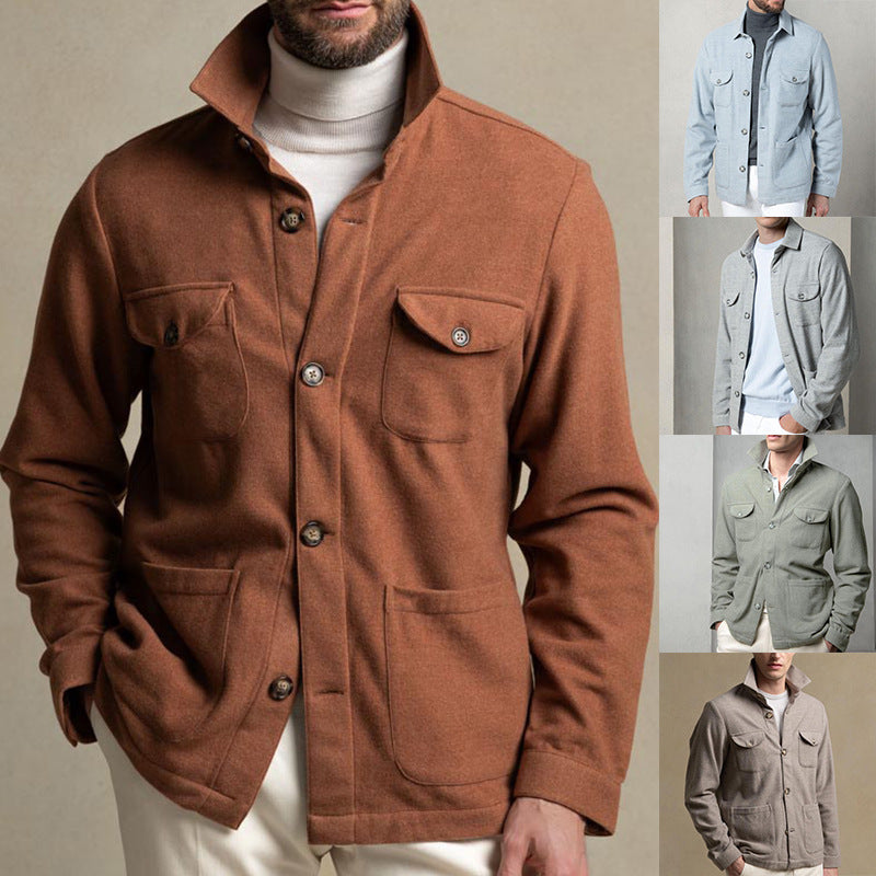 Herren Strickjacke Lässig Mit Knöpfen Und Taschen - BerlinGlamour